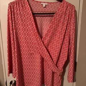 CHARTER CLUB - 3X Dress Top (Pink/White)